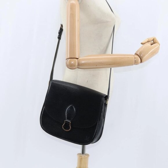 LOUIS VUITTON Epi Saint Cloud GM Shoulder Bag Black Noir M52192 LV Auth BA7422
